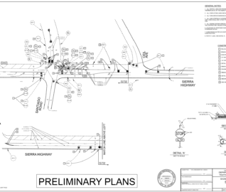Plans from DPW for Santiago Rd at Sierra Hwy Intersection